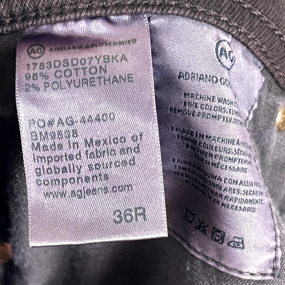 AG Adriano Goldschmied Jeans Mens 36x33 The Tellis Modern Slim Burgundy Maroon - Picture 11 of 11